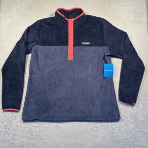 Columbia Benton Springs 1/2 Snap Fleece Pullover Women XL Blue Colorblock NWT